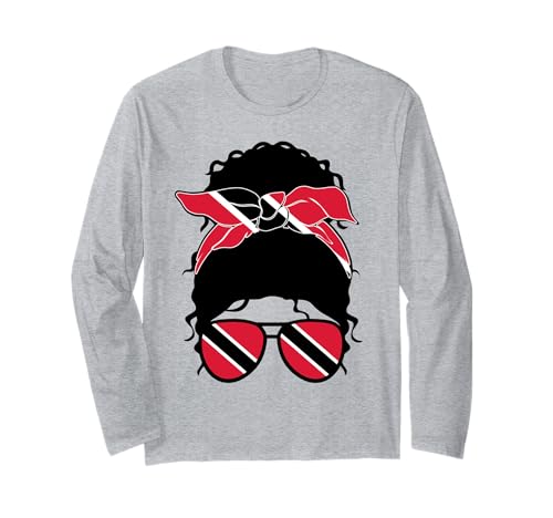 Trinidad und Tobago Girl Trinidad und Tobago Flag Woman Langarmshirt von Proud To Be A Trinidad and Tobago Girl Apparel Co.