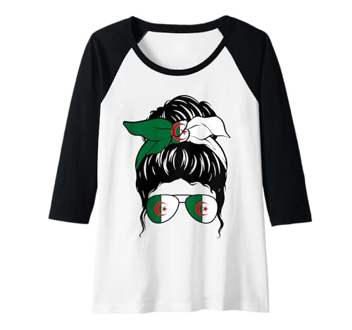 Damen Algerisches Mädchen Algerien Algerische Flagge Stolze algerische Frau Raglan von Proud To Be An Algerian Girl Apparel Co.