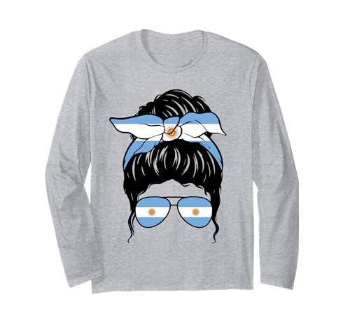 Argentinisches Mädchen Argentinien Flagge Stolze argentinische Frau Langarmshirt von Proud To Be An Argentinian Girl Apparel Co.