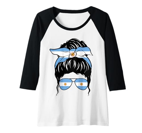 Damen Argentinisches Mädchen Argentinien Flagge Stolze argentinische Frau Raglan von Proud To Be An Argentinian Girl Apparel Co.