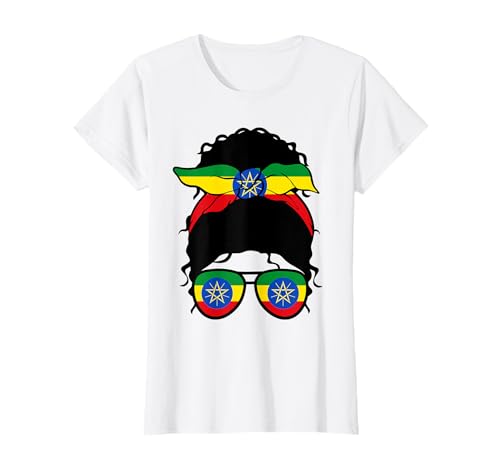 Äthiopisches Mädchen Äthiopien äthiopische Flagge Stolze äthiopische Frau T-Shirt von Proud To Be An Ethiopian Girl Apparel Co.