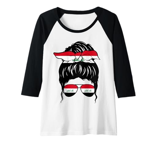 Damen Irakisches Mädchen Irak Irakische Flagge Stolze Irakische Frau Raglan von Proud To Be An Iraqi Girl Apparel Co.
