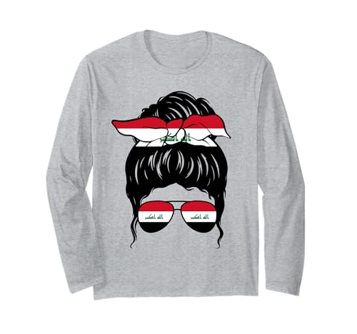 Irakisches Mädchen Irak Irakische Flagge Stolze Irakische Frau Langarmshirt von Proud To Be An Iraqi Girl Apparel Co.