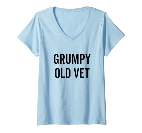 Damen Grumpy Old Vet Humor für stolze Veteranen T-Shirt mit V-Ausschnitt von Proud Veteran Merchandise and Collection