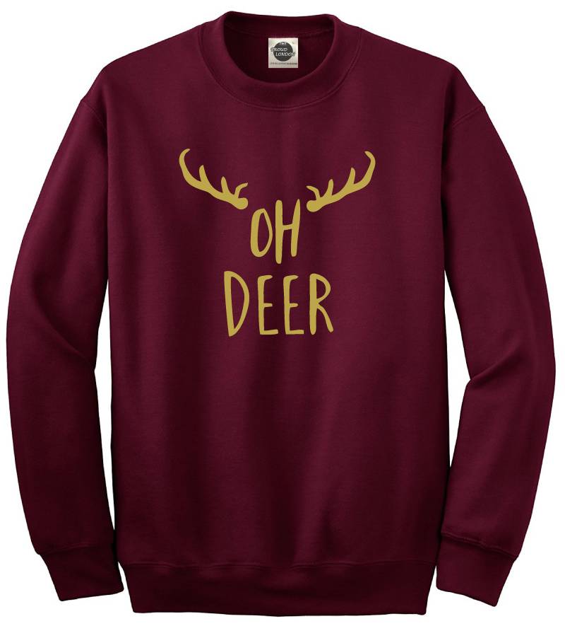 Oh Reh - Golden Print Christmas Collection Unisex Crewneck Sweatshirt Jumper Top von ProudLondonStore