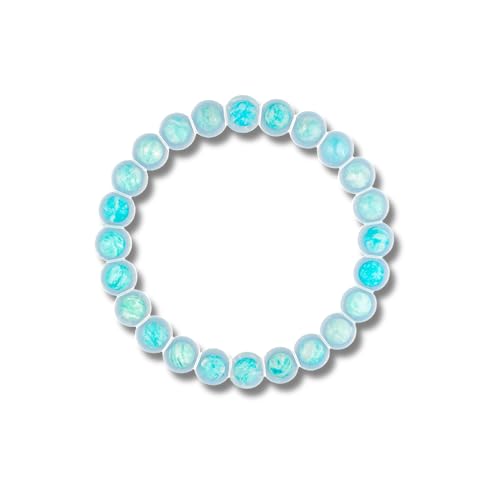 Proudtocarry Edelstein Armband aus echtem, natürlichem Amazonit - innovatives Design für Damen, Herren & Kinder - geschützt in weichem Silikon - einfach zum hineinschlüpfen von Proudtocarry