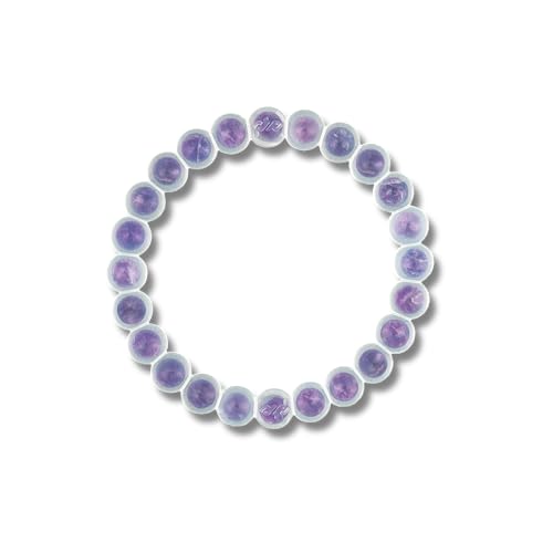 Proudtocarry Edelstein Armband aus echtem, natürlichem Amethyst - innovatives Design für Damen, Herren & Kinder - geschützt in weichem Silikon - einfach zum hineinschlüpfen von Proudtocarry