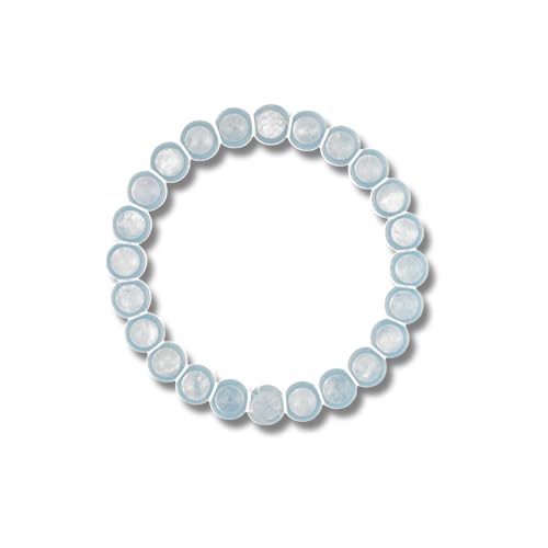 Proudtocarry Edelstein Armband aus echtem, natürlichem Rosenquarz - innovatives Design für Damen, Herren & Kinder - geschützt in weichem Silikon - einfach zum hineinschlüpfen von Proudtocarry