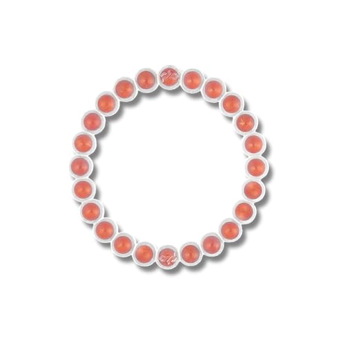 Proudtocarry Edelstein Armband aus echtem, natürlichem roten Jaspis - innovatives Design für Damen, Herren & Kinder - geschützt in weichem Silikon - einfach zum hineinschlüpfen von Proudtocarry