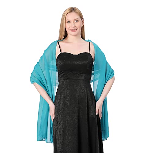 Proumhang Weiche Chiffon Tücher Schals Wraps für Braut Brautjungfer Hochzeit Party Abendkleid und besonderen Anlass Kleider Elegante Seidenschals für Mädchen Frauen 70cm x 200cm Hellgrün von Proumhang