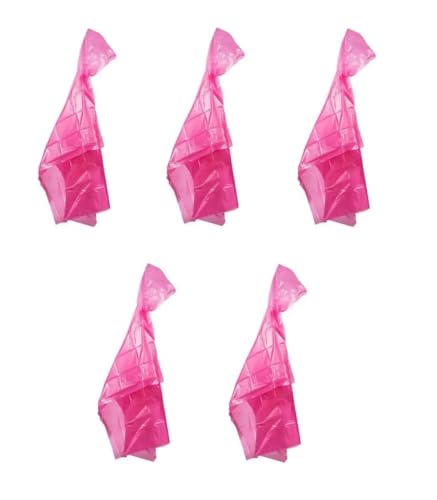 Provance 5x Regenponcho mit Kapuze Regenjacken für Konzerte Festivals Wandern Radfahren Wasserdicht Durchsichtig Outdoorjacke Regencape (Kunststoff, Pink) von Provance