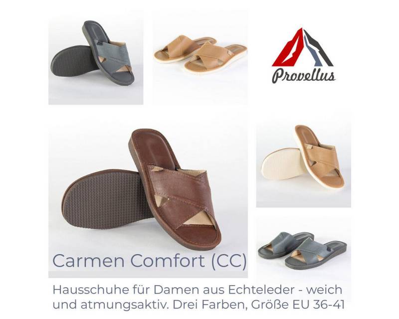 Provellus Damen Hausschuhe Merinoleder – Rutschfest & bequem – Made in Germany Hausschuh von Provellus