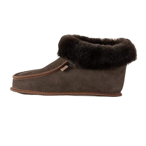 Provellus HAUSSCHUHE PANTOFFELN PUSCHEN ECHT DEUTSCHES MERINOSCHAFFELL/LEDER WEICHEWOLKE (Braun, EU Schuhgrößensystem, Erwachsene, Numerisch, M, 41) von Provellus