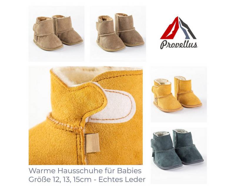 Provellus Kinder Hausschuhe Merinoschaffell Leder Baby S-L Warm Weich Hausschuh von Provellus