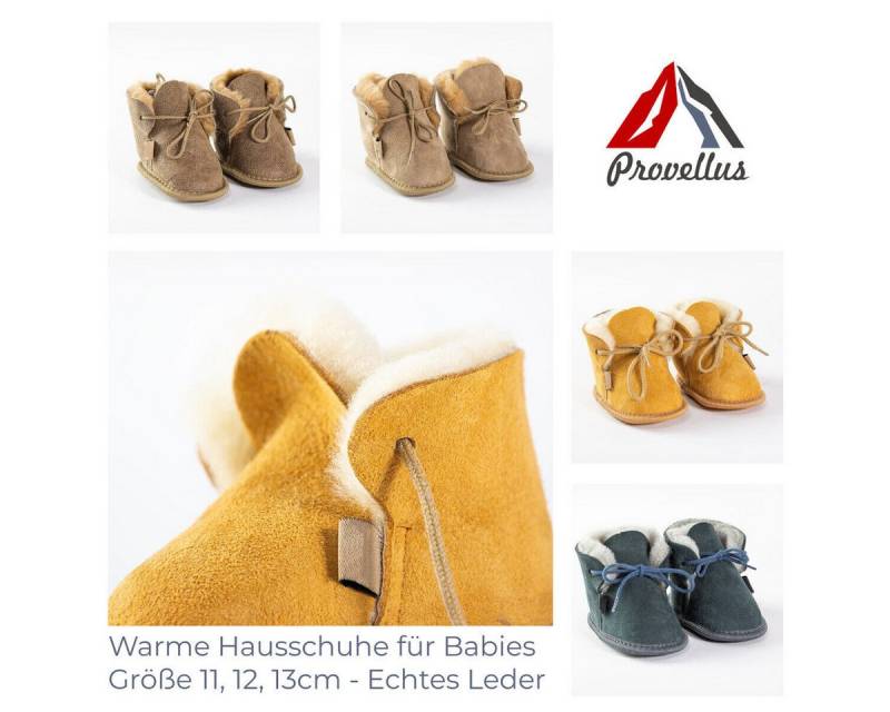 Provellus Kinder Hausschuhe Merinoschaffell Leder Baby S-L Pantoffeln Hausschuh von Provellus