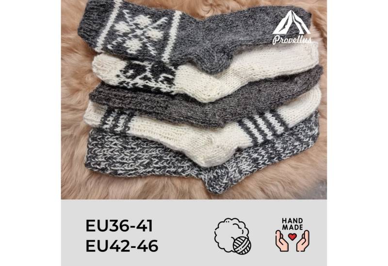 Provellus Haussocken Stricksocken Selbstgestrickte Wollsocken handgestrickt EU Größe 36-46 von Provellus