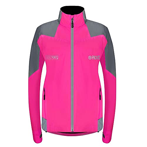 Proviz Damen Nightrider Wasserdichte Fahrradjacke, rose, 48 von Proviz