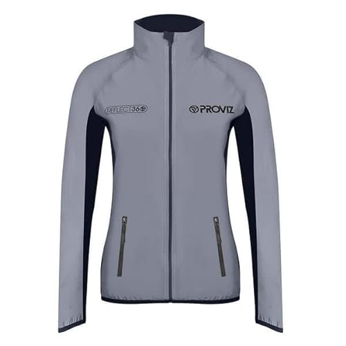 Proviz Damen Reflect 360 Laufjacke, silber/schwarz, Größe 39 XXL silber / schwarz von Proviz