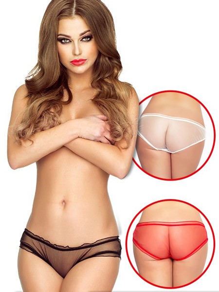 Provocative Romance a Deux Plaisir: Panty 3er Pack, schwarz/weiß/rot (S/M) von Provocative