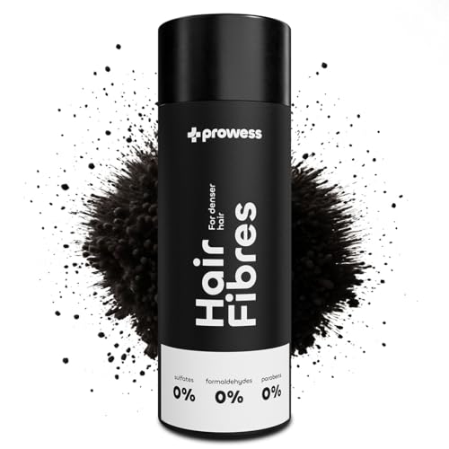 Prowess Streuhaar Ansatzpuder - Natürliches Haarpuder zur Haarverdichtung für Frauen und Männer - Farbe Dunkel Braun - Ansatzspray für sofortige Fülle, Haaransatz kaschieren, Hair fibers, 27,5g von Prowess