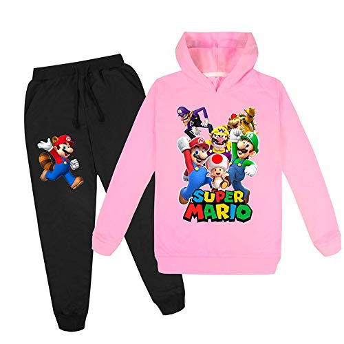 Proxiceen Joggingbekleidung für Kinder,Cartoon Pullover Hoodies+Jogginghose,Mädchen Jungen Kapuzen-Sweatshirt-Set 3-14 Jahre (01,130) von Proxiceen