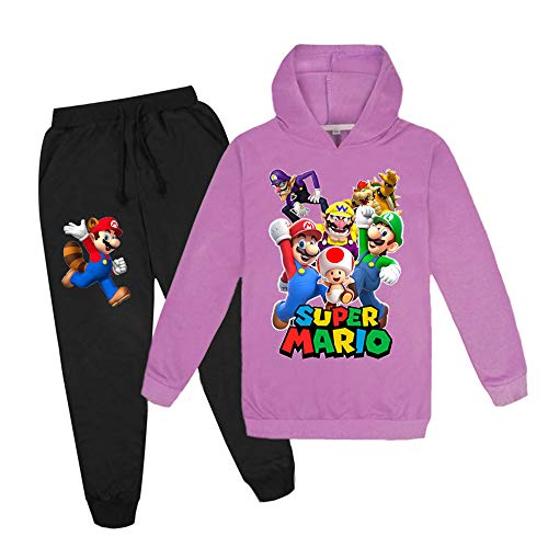 Proxiceen Joggingbekleidung für Kinder,Cartoon Pullover Hoodies+Jogginghose,Mädchen Jungen Kapuzen-Sweatshirt-Set 3-14 Jahre (09,130) von Proxiceen