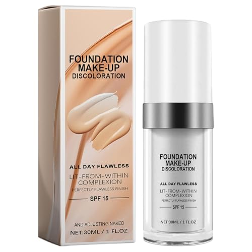 Farbwechsel Grundierung,Farbwechselnde Foundation Für Reife Haut Flüssige Grundierung Lang Anhaltender Makeup Halt Foundation, Anpassung Nackt, Leichtgewicht von Proypiax