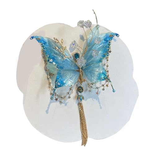 Proypiax Blumenhaarclips für Damen | Perlen Quaste Haarnadel | Rose Seiden Schleifenquaste Kopfschmuck Für Brautjungfer Hochzeitsfest Festival Kosspiel von Proypiax