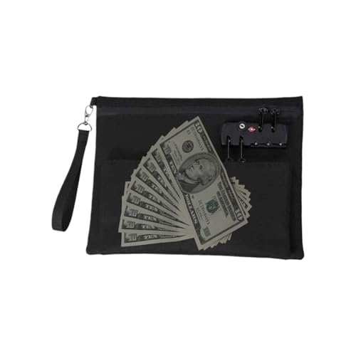 Proypiax Geldbeutel Mit Schloss | Organizer Mit Reißverschluss Für Dokumente | wasserdichte Doppelschicht Tasche Für Camping Schule Auto Boot Reisen Zuhause von Proypiax