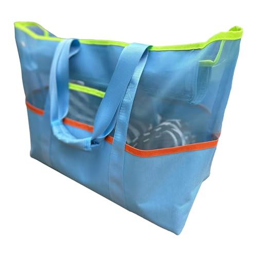 Proypiax Maschen Strandtasche - Sommertasche - Wasserdichte Handtasche Für Arbeit Fitness Reisen Einkaufen Urlaub Pool Schuhe Handtücher von Proypiax