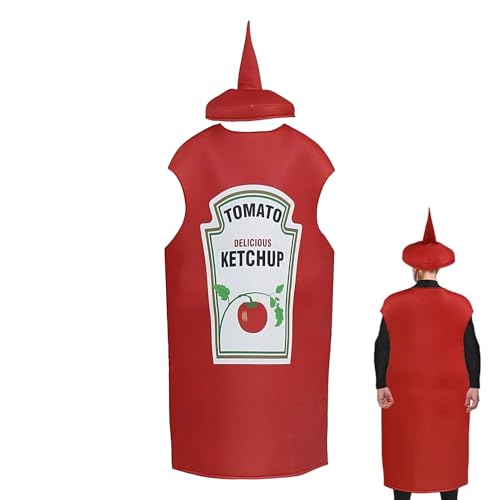 Proypiax Senf Kostüm Für Cosplay - Ketchup Cosplay Outfit Für Erwachsene,Unisex Rollenspiel Verkleidungskleidung Für Erwachsene Paare Und Männer von Proypiax