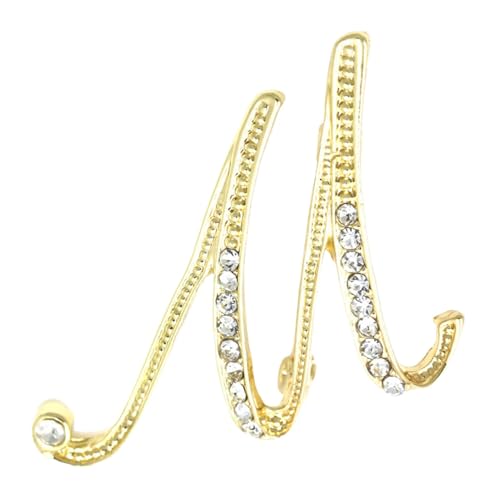 Vintage Kristall Brosche Silber Anfangsbuchstaben Brosche Pin Gepflastert Alphabet Pin Buchstaben Golden Brosche Paar Denkmal Schmuck Liebe Geschenke Schmuck Glitzersteine, Strasssteine von Proypiax