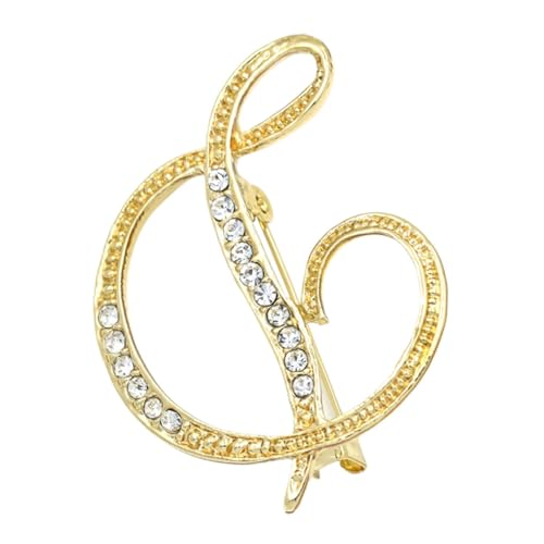Vintage Kristall Brosche Silber Anfangsbuchstaben Brosche Pin Gepflastert Alphabet Pin Buchstaben Golden Brosche Paar Denkmal Schmuck Liebe Geschenke Schmuck Glitzersteine, Strasssteine von Proypiax