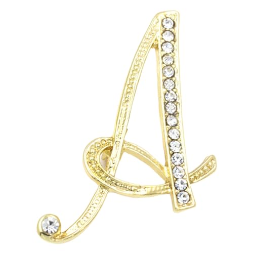 Vintage Kristall Brosche Silber Anfangsbuchstaben Brosche Pin Gepflastert Alphabet Pin Buchstaben Golden Brosche Paar Denkmal Schmuck Liebe Geschenke Schmuck Glitzersteine, Strasssteine von Proypiax