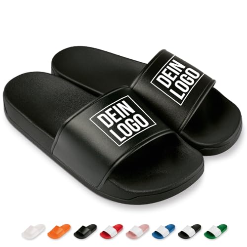 Badelatschen mit Wunschlogo | Slipper | Schlappen | Hausschuhe | Pantoletten | Unisex | personalisiert | eigenes Logo | Personalisiert | rutschfest | Badelatschen Vereine | Schwarz | Größe 39 Badelatschen mit Wunschlogo | Slipper | Schlappen | Hausschuhe | Pantoletten | Unisex | personalisiert | eigenes Logo | Personalisiert | rutschfest | Badelatschen Vereine | Schwarz | Größe 39 von Prozente Momente