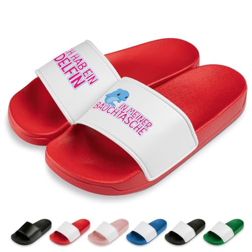 Delfin in meiner Bauchtasche Badelatschen | Slipper | Schlappen | Hausschuhe | Pantoletten | Unisex | Urlaub | Malle | JGA | rutschfest | Rot | Größe 39 Delfin in meiner Bauchtasche Badelatschen | Slipper | Schlappen | Hausschuhe | Pantoletten | Unisex | Urlaub | Malle | JGA | rutschfest | Rot | Größe 39 von Prozente Momente