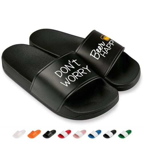 Prozente Momente Beer Happy - Lustige Badelatschen für Herren & Damen – Bequeme Schlappen & Hausschuhe für Strand, Pool und Dein Malle-Outfit | Schwarz Gr. 45 Prozente Momente Beer Happy - Lustige Badelatschen für Herren & Damen – Bequeme Schlappen & Hausschuhe für Strand, Pool und Dein Malle-Outfit | Schwarz Gr. 45 von Prozente Momente