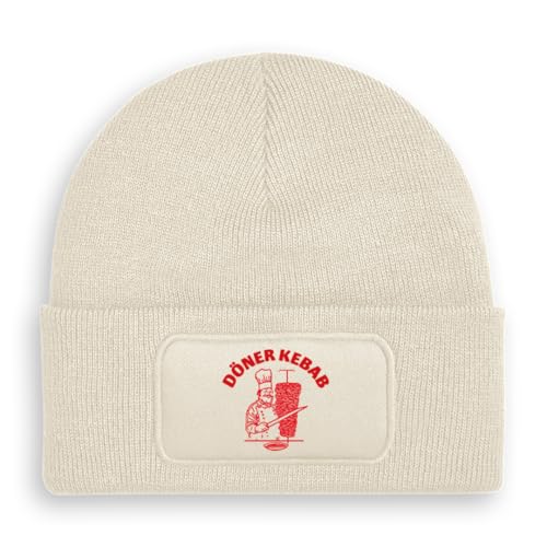 Prozente Momente Döner Kebab - Beanie | Strickmütze | Wollmütze | Beanie mit Druck | lustige Sprüche | Apres-Ski | Winter | Beige von Prozente Momente