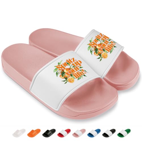 Prozente Momente Spritz up Your Life - Lustige Badelatschen für Herren & Damen – Bequeme Schlappen & Hausschuhe für Strand, Pool und Dein Malle-Outfit | Rosa Gr. 39 von Prozente Momente
