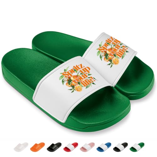 Prozente Momente Spritz up Your Life - Lustige Badelatschen für Herren & Damen – Bequeme Schlappen & Hausschuhe für Strand, Pool und Dein Malle-Outfit | Grün Gr. 41 von Prozente Momente