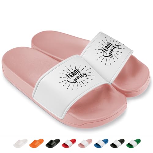 Prozente Momente Team Spritz - Lustige Badelatschen für Herren & Damen – Bequeme Schlappen & Hausschuhe für Strand, Pool und Dein Malle-Outfit | Rosa Gr. 41 von Prozente Momente