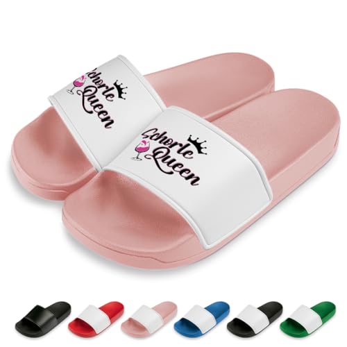 Schorle Queen Badelatschen | Slipper | Schlappen | Hausschuhe | Pantoletten | Unisex | Malle | JGA | Geschenkidee | rutschfest | Rosa | Größe 40 von Prozente Momente