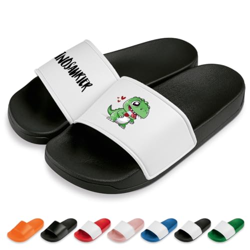 Vinsosaurier Badelatschen | Slipper | Schlappen | Hausschuhe | Pantoletten | Unisex | Malle | Dino Latschen | rutschfest | Schwarz/Weiß | Größe 43 Vinsosaurier Badelatschen | Slipper | Schlappen | Hausschuhe | Pantoletten | Unisex | Malle | Dino Latschen | rutschfest | Schwarz/Weiß | Größe 43 von Prozente Momente