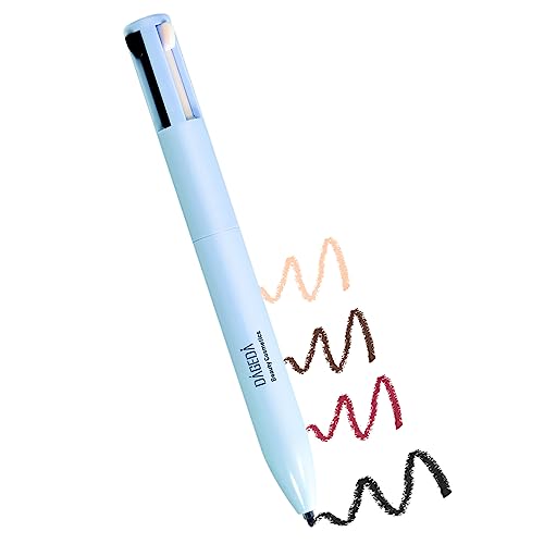Prreal 4 in 1 Makeup Pen, Eyebrow Pencil & Eyeliner & Lip Liner & Highlighter Pen, All in One Makeup Pen Waterproof Eye, Lip and Face Makeup, 4 Color Multi-function Makeup Beauty Pencil (Blue B) von Prreal