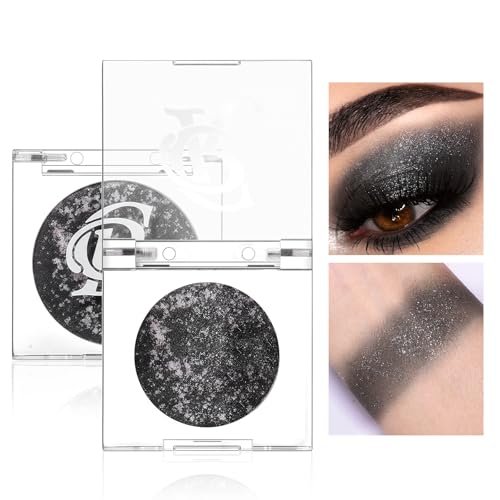 Prreal Black Eyeshadow Palette, Single Glitter Eyeshadow Palette, Highly Pigmented Eyeshadow Pearl, Shimmering Eye Shadow Palette, Waterproof Eyeshadow Powder Highlighter Eye Makeup Prreal Black Eyeshadow Palette, Single Glitter Eyeshadow Palette, Highly Pigmented Eyeshadow Pearl, Shimmering Eye Shadow Palette, Waterproof Eyeshadow Powder Highlighter Eye Makeup von Prreal