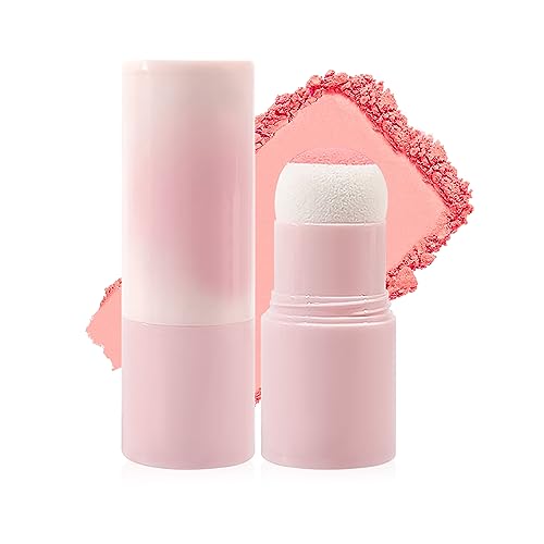 Prreal Blush Stick with Sponge Brush, Blush Powder for Cheek Blusher and Eye Shadow, Long Lasting Matte Blush, Waterproof Lightweight Face Blush Makeup for Women (Pink) von Prreal