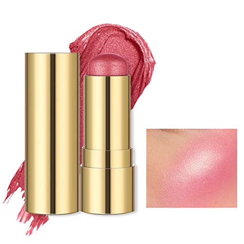 Prreal Cream Blush Makeup Stick, Matte Blush Stick for Cheeks and Lip Tint, Waterproof Shimmer Blush Stick Makeup Dewy Finish, Lightweight Blush Face Stick Face Cosmetics Gift for Girls and Women (04) von Prreal