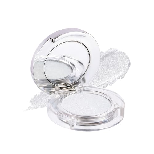 Prreal Glitter Eyeshadow, Shimmering Eyeshadow Pearl, Waterproof Eyeshadow Palette, High Pigment Multichrome Eyeshadow Powder Highlighter, Metallic Highlight Eyeshadow Mono Eye Makeup,White von Prreal