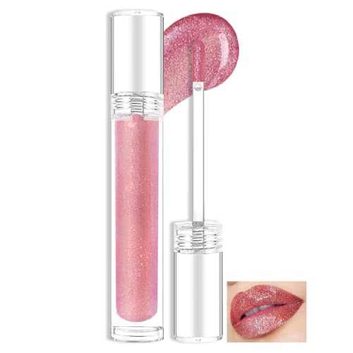 Prreal Glitter Lip Gloss, Shimmer Lip Plumper Gloss, Holographic Glitter Liquid Lipstick, Diamond Pearl Shine Lip Glaze, Non-Sticky Long Lasting Chameleon Laser Lip Eyeshadow Makeup(14 Raspberries) von Prreal