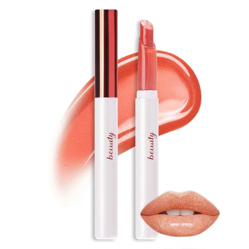 Prreal Glitter Lipstick & Lip Balm, Juicy and Shiny Lipstick Nourishing Waterproof Lip Gloss,Colouring and Moisturising Tinted Lip Oil Lip Care, Hydrated Lips for Dry, Cracked and Chapped Lips,#02 von Prreal